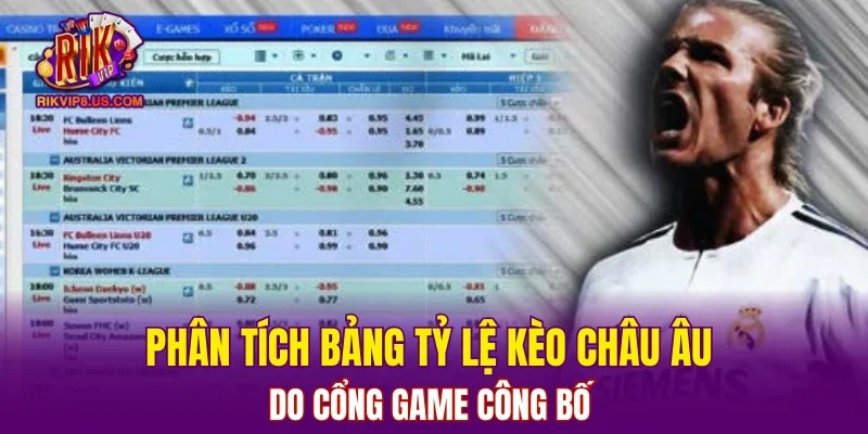Phân tích bảng tỷ lệ kèo châu Âu do cổng game công bố